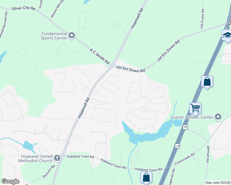 map of restaurants, bars, coffee shops, grocery stores, and more near 4395 Silent Path in Cumming