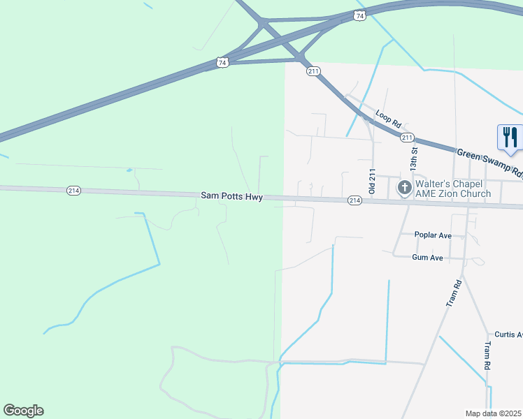 map of restaurants, bars, coffee shops, grocery stores, and more near 14608 Sam Potts Highway in Bolton