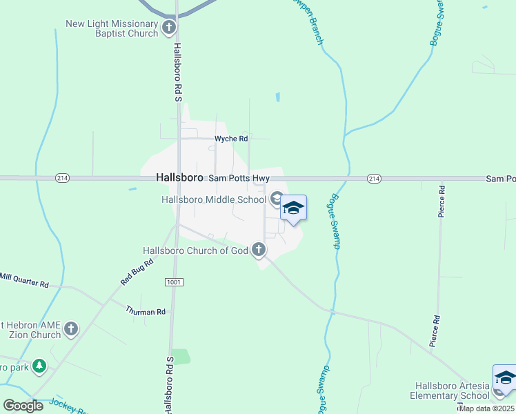 map of restaurants, bars, coffee shops, grocery stores, and more near 97 School Road in Hallsboro