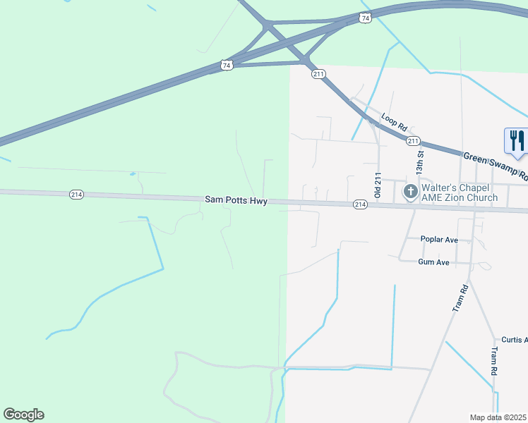 map of restaurants, bars, coffee shops, grocery stores, and more near 14608 Sam Potts Highway in Bolton