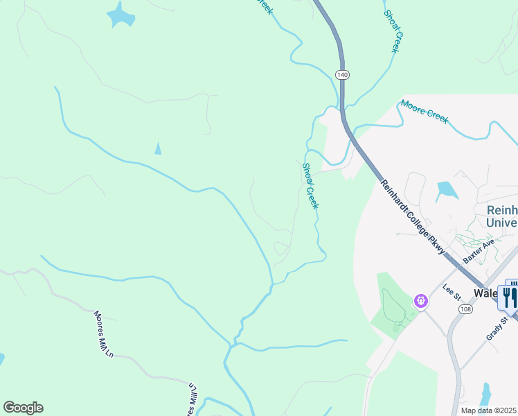 map of restaurants, bars, coffee shops, grocery stores, and more near 380 George Gray Lane in Waleska