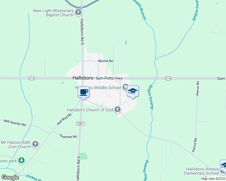 map of restaurants, bars, coffee shops, grocery stores, and more near 250 Bussy Road in Hallsboro