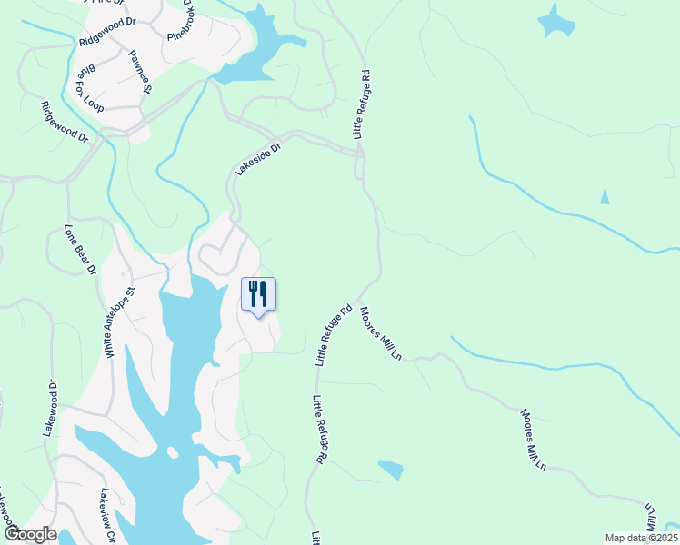 map of restaurants, bars, coffee shops, grocery stores, and more near 3455 Little Refuge Road in Waleska