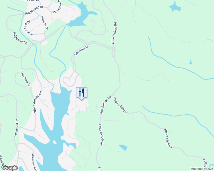 map of restaurants, bars, coffee shops, grocery stores, and more near 3455 Little Refuge Road in Waleska