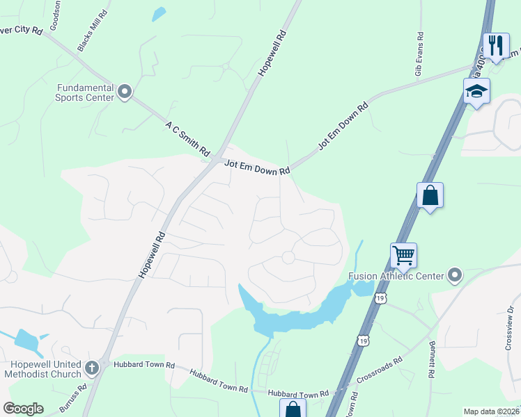 map of restaurants, bars, coffee shops, grocery stores, and more near 4405 Sundance Circle in Cumming