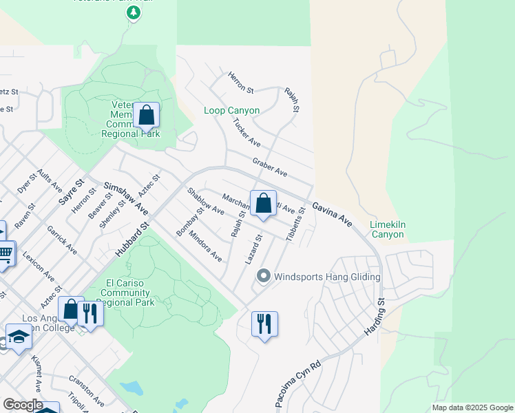 map of restaurants, bars, coffee shops, grocery stores, and more near 13700 Marchant Avenue in Los Angeles
