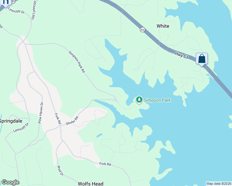 map of restaurants, bars, coffee shops, grocery stores, and more near 3129 Simpson Park Road in Gainesville