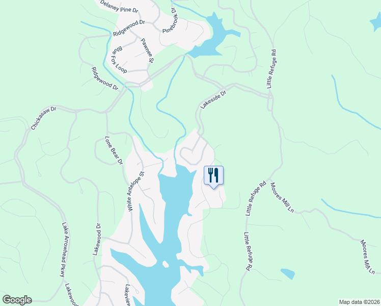 map of restaurants, bars, coffee shops, grocery stores, and more near 211 Lakeside Drive in Waleska