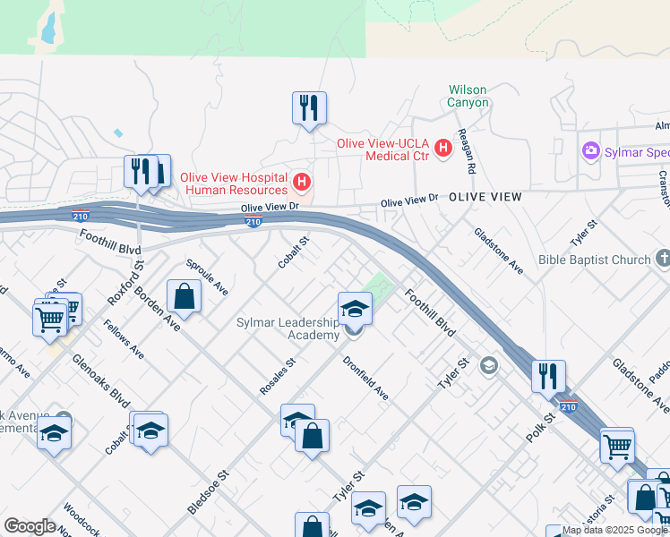 map of restaurants, bars, coffee shops, grocery stores, and more near 13721 Carol Lane in Los Angeles