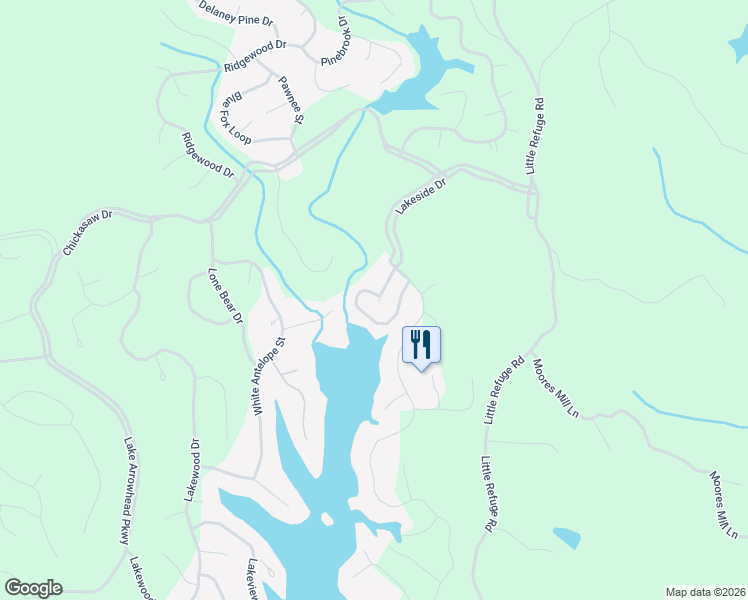 map of restaurants, bars, coffee shops, grocery stores, and more near 211 Lakeside Drive in Waleska