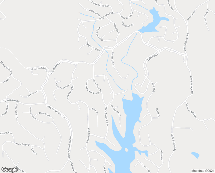 map of restaurants, bars, coffee shops, grocery stores, and more near 134 White Antelope Street in Waleska