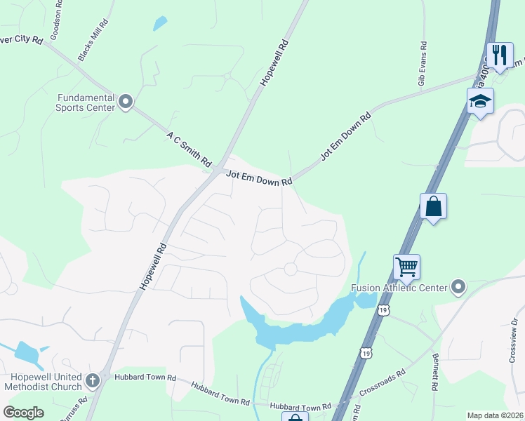 map of restaurants, bars, coffee shops, grocery stores, and more near 4605 Sundance Cir in Cumming