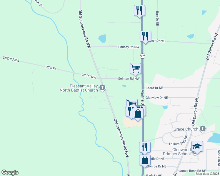 map of restaurants, bars, coffee shops, grocery stores, and more near 4 Sarah Street Northwest in Rome