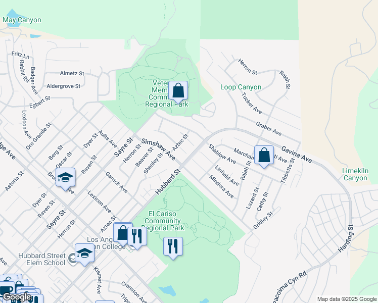 map of restaurants, bars, coffee shops, grocery stores, and more near 13727 Mindora Avenue in Los Angeles
