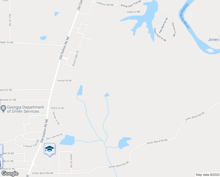 map of restaurants, bars, coffee shops, grocery stores, and more near 283 Painter Road Northeast in Rome