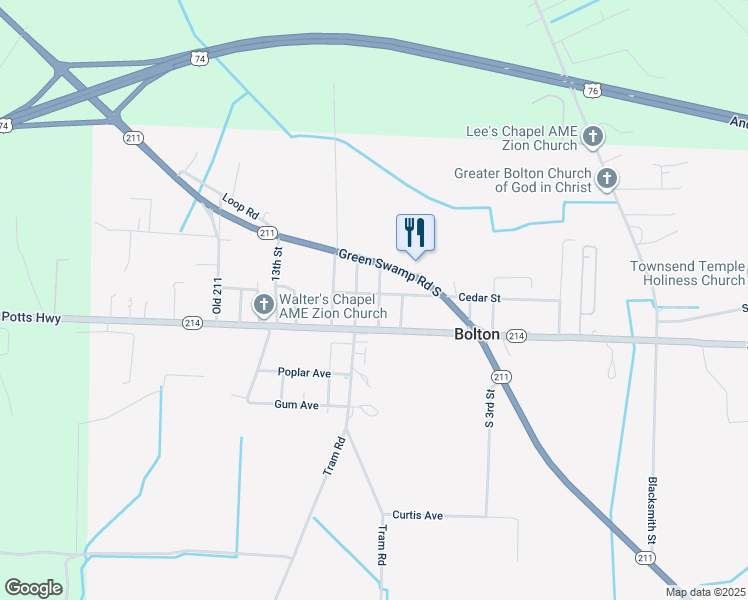 map of restaurants, bars, coffee shops, grocery stores, and more near 77 7th Street in Bolton