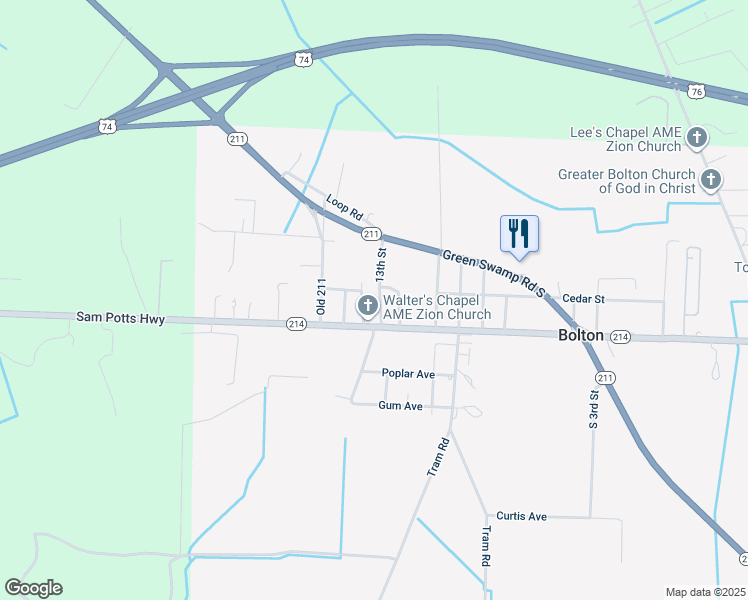 map of restaurants, bars, coffee shops, grocery stores, and more near 71 13th Street in Bolton