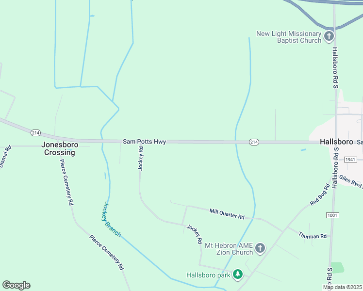 map of restaurants, bars, coffee shops, grocery stores, and more near 3428 Sam Potts Highway in Hallsboro