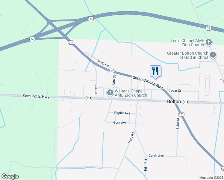 map of restaurants, bars, coffee shops, grocery stores, and more near 71 13th Street in Bolton