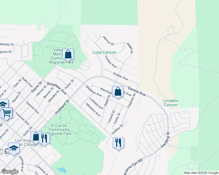 map of restaurants, bars, coffee shops, grocery stores, and more near 13765 Algranti Avenue in Los Angeles