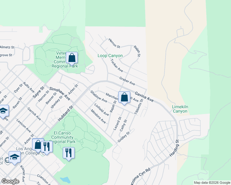 map of restaurants, bars, coffee shops, grocery stores, and more near 13765 Algranti Avenue in Los Angeles