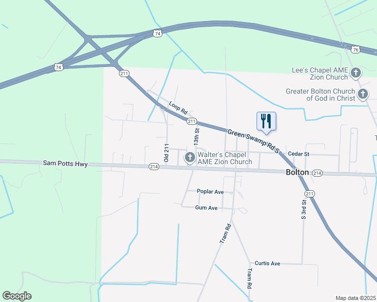 map of restaurants, bars, coffee shops, grocery stores, and more near 80 14th Street in Bolton