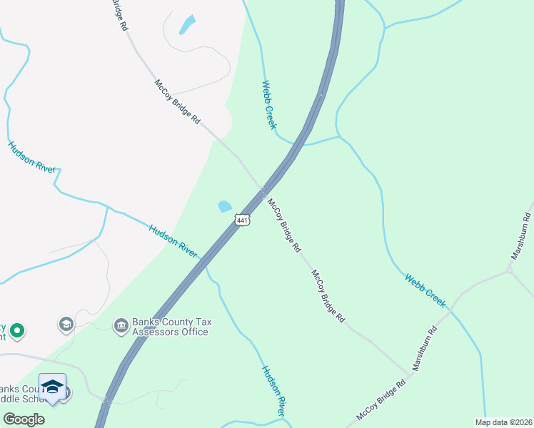 map of restaurants, bars, coffee shops, grocery stores, and more near in Banks County