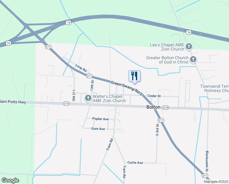 map of restaurants, bars, coffee shops, grocery stores, and more near 72 9th Street in Bolton