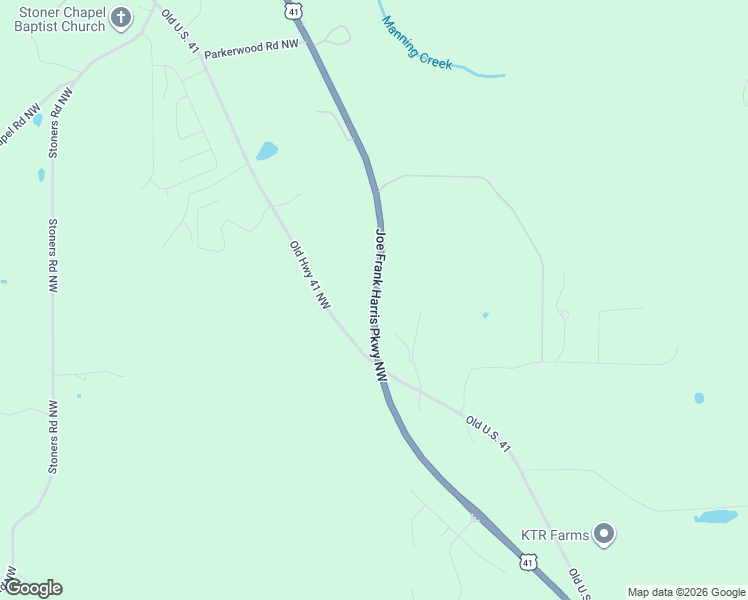 map of restaurants, bars, coffee shops, grocery stores, and more near 4420 Joe Frank Harris Pkwy NW in Adairsville