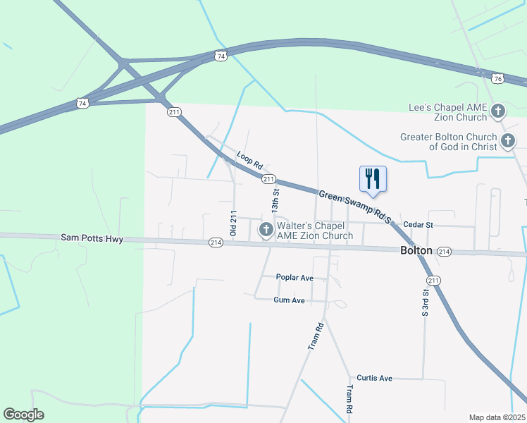 map of restaurants, bars, coffee shops, grocery stores, and more near 90 14th Street in Bolton
