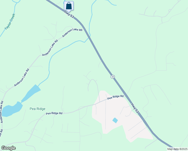 map of restaurants, bars, coffee shops, grocery stores, and more near 7380 Pea Ridge Place in Gainesville
