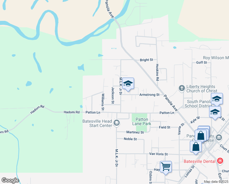 map of restaurants, bars, coffee shops, grocery stores, and more near 112 Jackson Street in Batesville