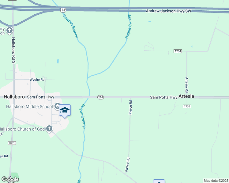 map of restaurants, bars, coffee shops, grocery stores, and more near 5053 Sam Potts Highway in Hallsboro