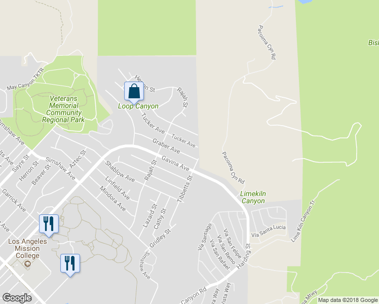 map of restaurants, bars, coffee shops, grocery stores, and more near 13778 Graber Avenue in Sylmar