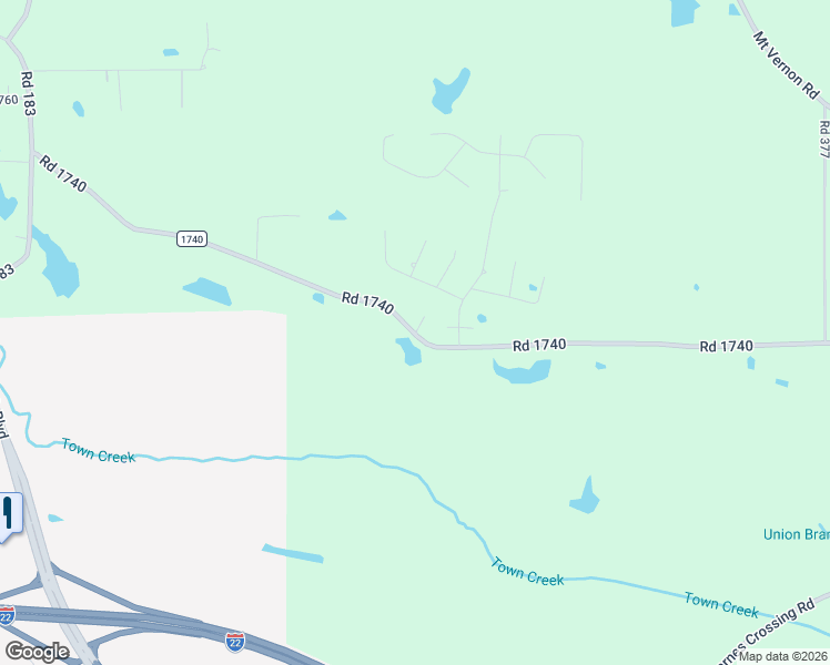 map of restaurants, bars, coffee shops, grocery stores, and more near 290 Road 1740 in Tupelo