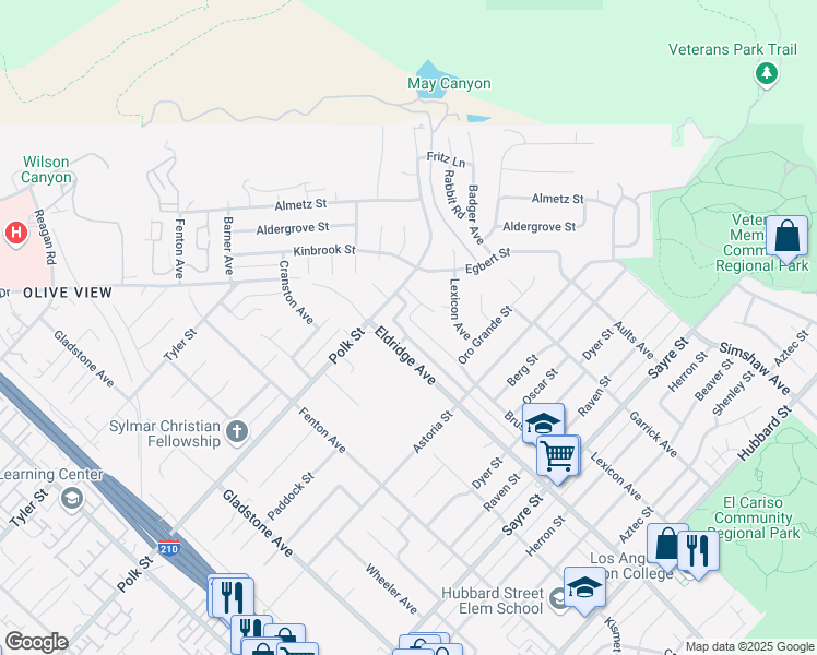 map of restaurants, bars, coffee shops, grocery stores, and more near 13827 Brussels Avenue in Los Angeles