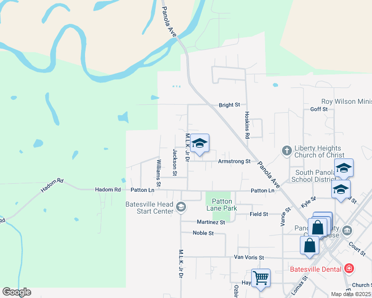 map of restaurants, bars, coffee shops, grocery stores, and more near 112 Jackson Street in Batesville