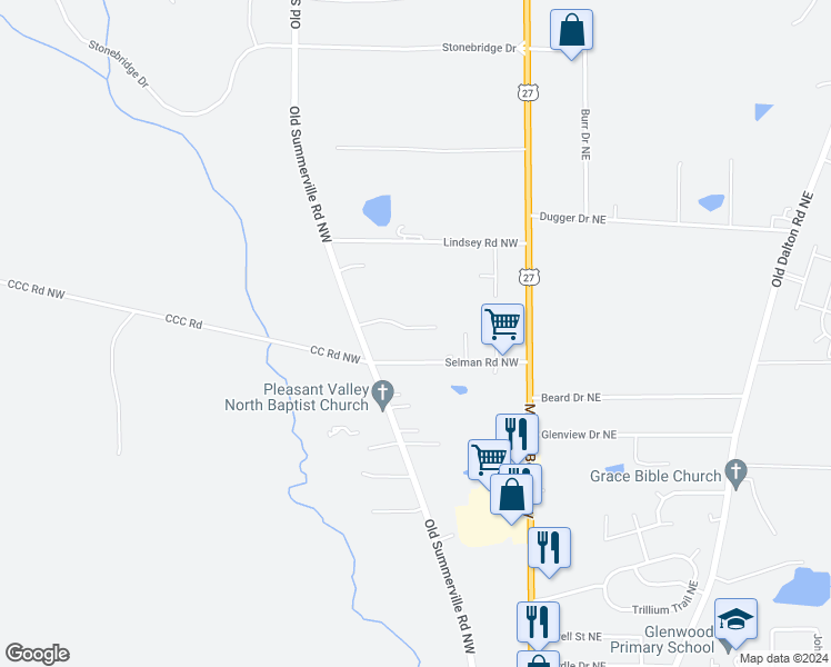 map of restaurants, bars, coffee shops, grocery stores, and more near 10 Summer Stone Drive in Rome