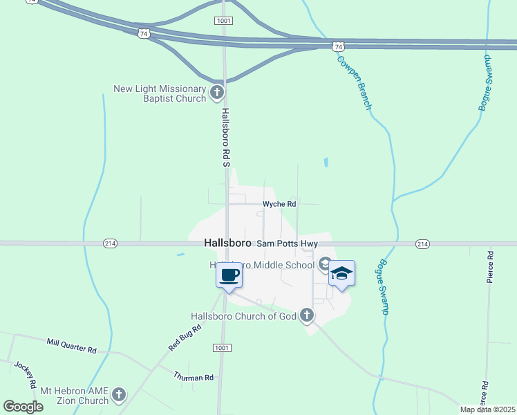 map of restaurants, bars, coffee shops, grocery stores, and more near 131 Bardy High Road in Hallsboro