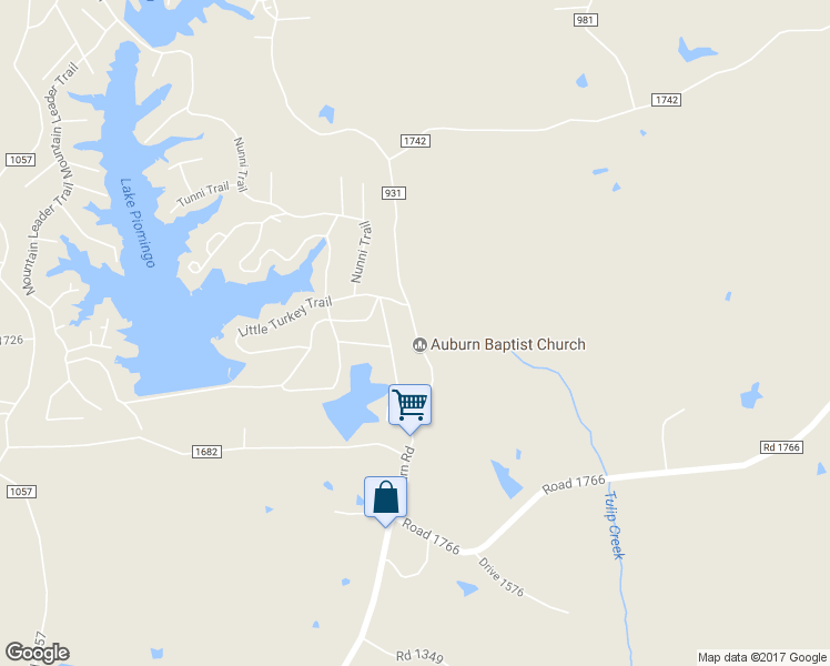 map of restaurants, bars, coffee shops, grocery stores, and more near 1297 Auburn Road in Tupelo