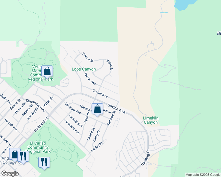 map of restaurants, bars, coffee shops, grocery stores, and more near 13852 Tucker Avenue in Los Angeles