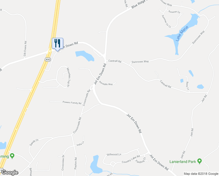 map of restaurants, bars, coffee shops, grocery stores, and more near 5260 Kendalls Way in Cumming