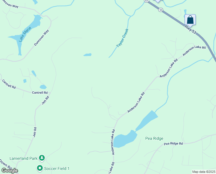 map of restaurants, bars, coffee shops, grocery stores, and more near 7175 Anderson Lake Road in Dawsonville