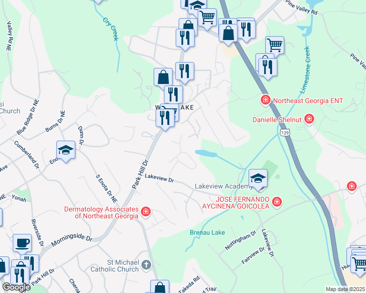 map of restaurants, bars, coffee shops, grocery stores, and more near 1706 Sawgrass Cove in Gainesville