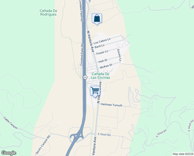 map of restaurants, bars, coffee shops, grocery stores, and more near in Ventura