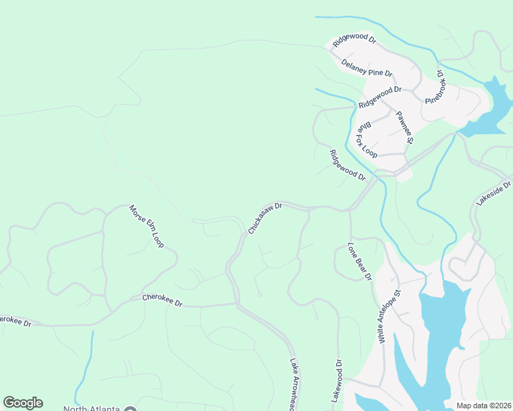 map of restaurants, bars, coffee shops, grocery stores, and more near 302 Chickasaw Drive in Waleska