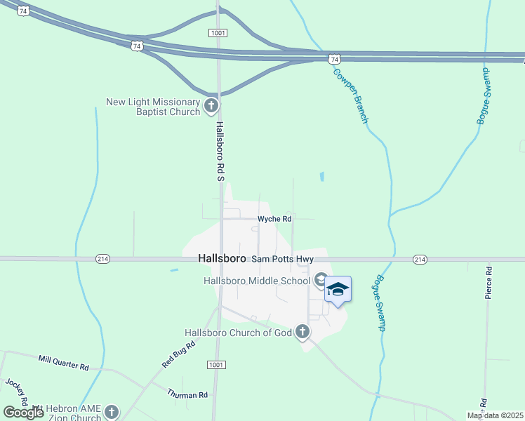 map of restaurants, bars, coffee shops, grocery stores, and more near 24 Cedar Street in Hallsboro