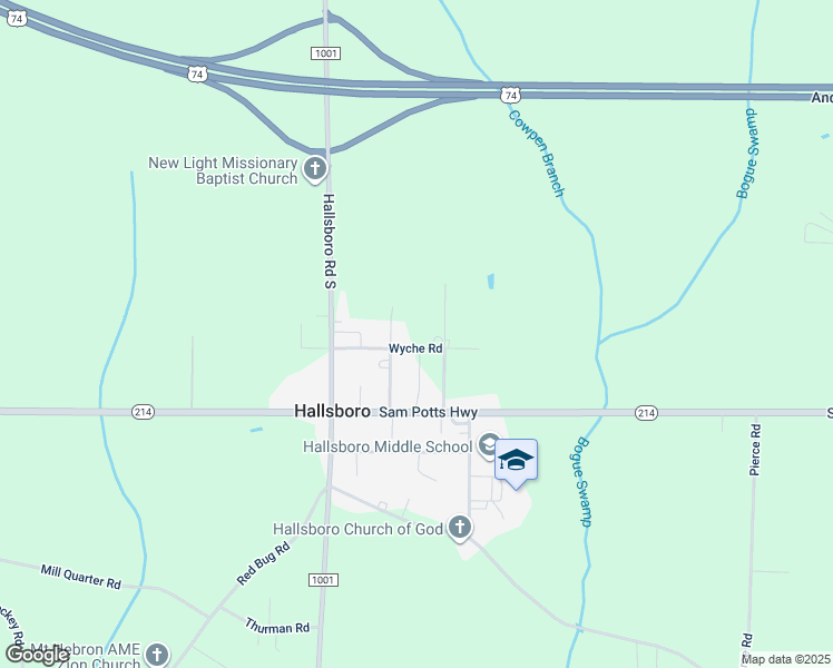 map of restaurants, bars, coffee shops, grocery stores, and more near 24 Cedar Street in Hallsboro