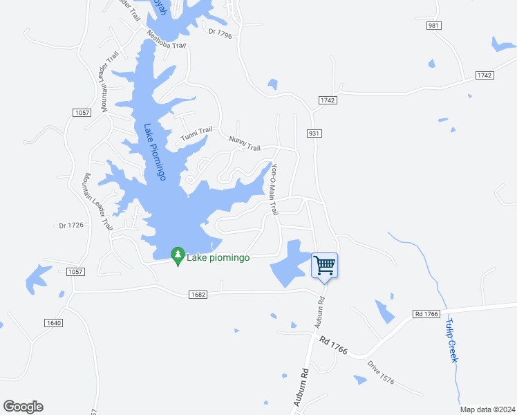 map of restaurants, bars, coffee shops, grocery stores, and more near 168 Little Turkey Trail in Tupelo