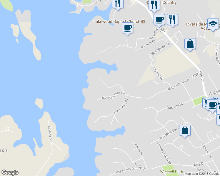 map of restaurants, bars, coffee shops, grocery stores, and more near 798 Bayberry Crossing Drive in Gainesville